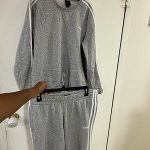 Adidas Heather Gray sweatshirt and pants set